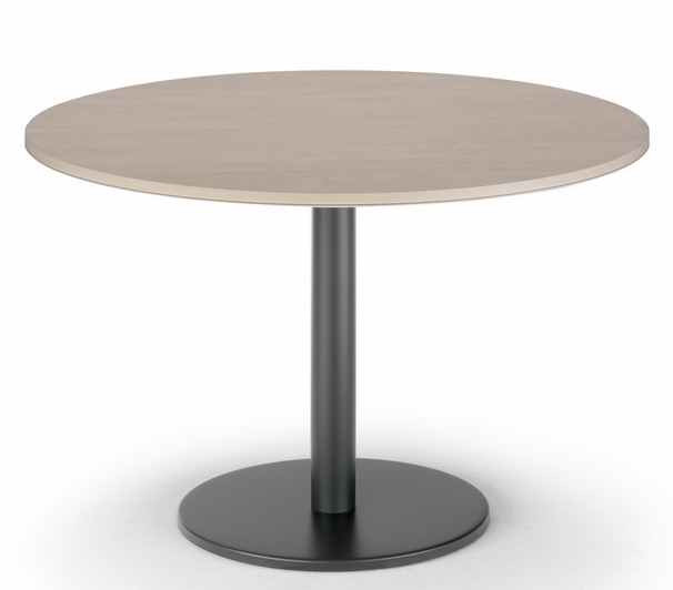 mesas de reuniones circular de madera base metalica